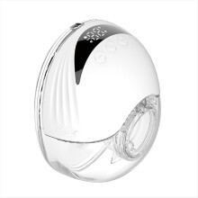 Hands Free Electric Breast Pump Wearable for Breastfeeding with LED Display 4 Modes -White