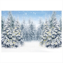 210X150Cm Winter Snow Background Cloth Snowflake Christmas Tree Glitter White Party Photography Backdrops, B