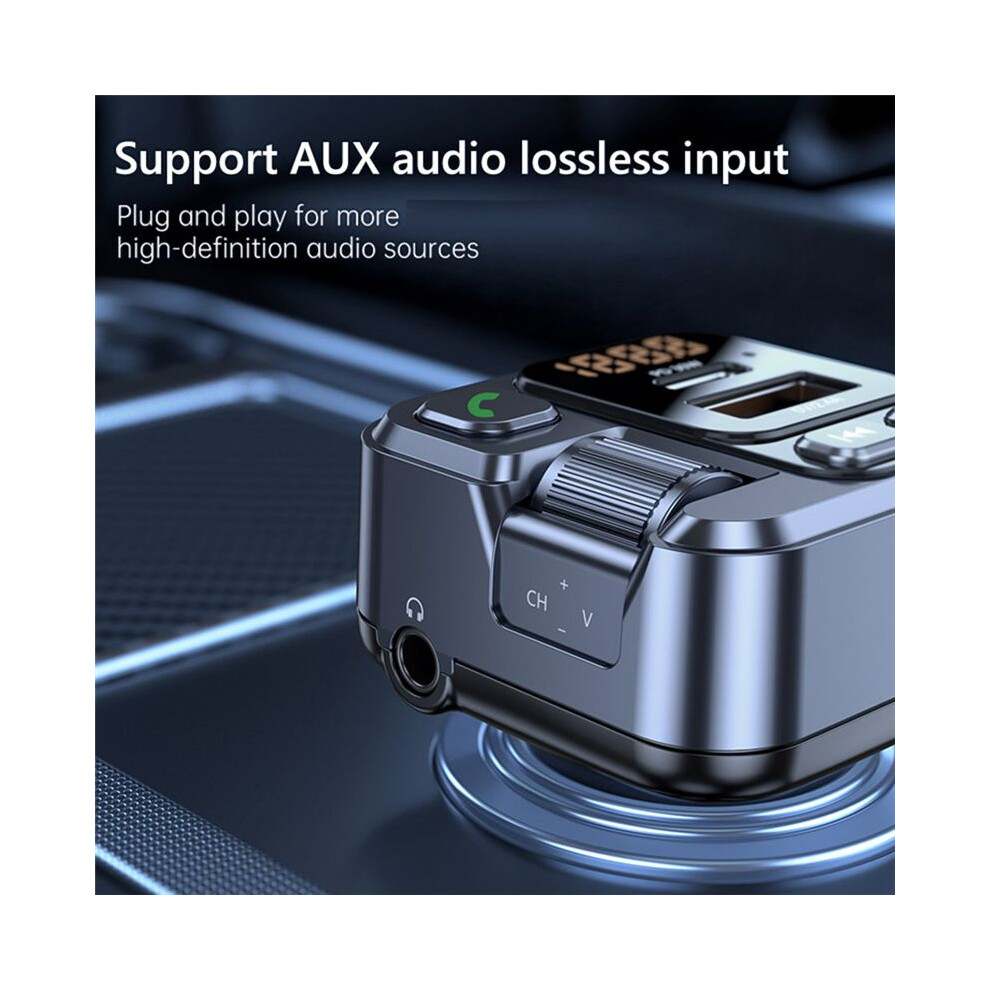 Car Fm Transmitter Modualator Bluetooth Mp3 Player Aux Audio Receiver Usb Type C Pd30w Charger Handsfree 4854171164292