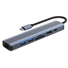 USB-3.0-Multiport-Splitter-Adapter Typ C mit PD-Anschlüssen und Kartenleser für Computerzubehör