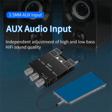 -502T Audio Bluetooth 5.0 Empfängerverstärkerplatine 50Wx2 Drahtlose Leistung Digital AUX Verstärkermodul & Höhen