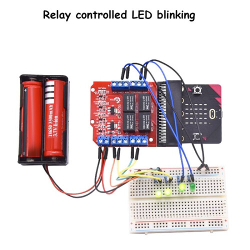 Microbit 4 Channel Relay Module Shield 5V High Trigger Programming Educational Kids Teaching Expansion Board 2