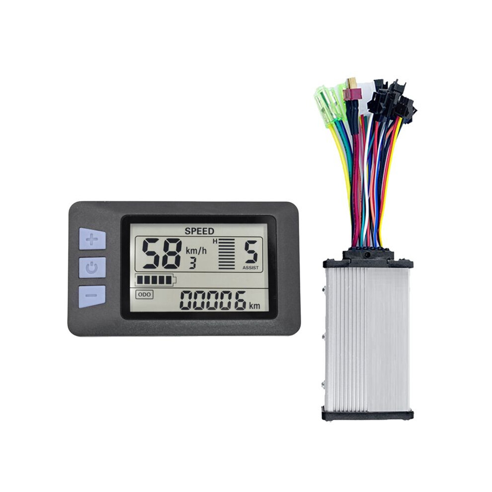 P3h Lcd Display Dashboard+36V 350W Sine Wave Controller 24V 36V 48V 60V Electric Bike Meter For Scooter(6Pin) 4854171174529