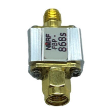 868-MHz-Bandpassfilter RFID IoT Spezial SAW 866–870 MHz, 4 MHz Bandbreite, SMA-M/SMA-F-Schnittstelle, 100 MW Leistung