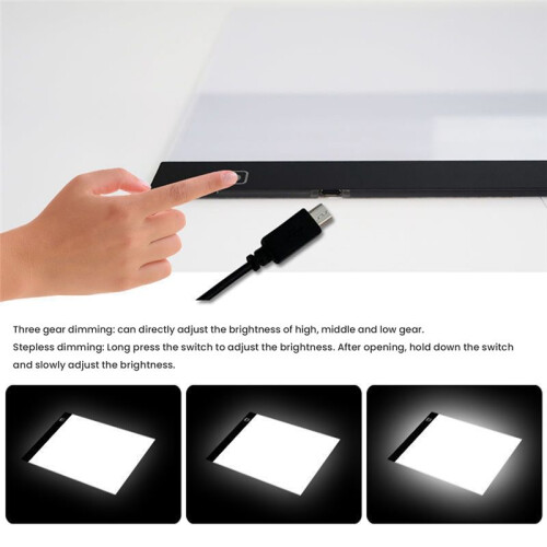 A4 Three Level Dimmable LED Light Pad Drawing Board Tracing Box Eye Protection Easier for 2