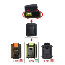 Battery Adapter Converter for 20V 5Pin Conversion 18V PBA Lithium CH Green Tool