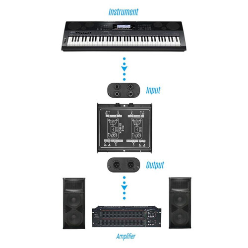 Premium Direct Injection Molded Audio Box - Passive DI Unit Canceller with Input Pad for Guitar and Connections 2