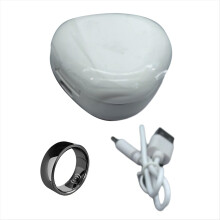 Smarter Ring Gesundheitsmonitor für Männer und Frauen: Thermometer, Blutdruck, Herzfrequenz, Schlafüberwachung, IP68 wasserdicht, Schwarz