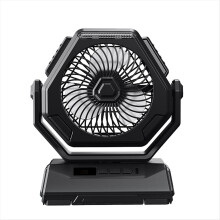 Outdoor-Campingventilator 6000mAh wiederaufladbar, oszillierend, tragbar, mit Beleuchtung – A