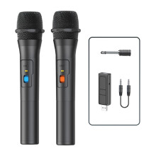 2-teiliges drahtloses Mikrofonsystem-Set mit USB-Empfänger, Handmikrofon für Heimpartys, Smart-TV-Lautsprecher und Gesangsmikrofon