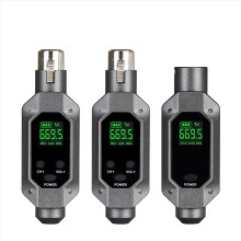 Drahtloses Mikrofonsystem mit Sender und Empfänger (1 mit 2 Adaptern für kabelgebundene dynamische UHF-Adapter)