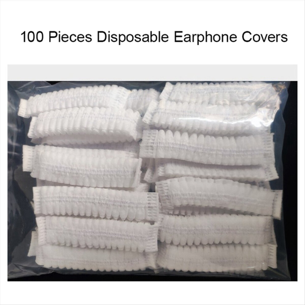100Pcs/Set Gaming Cafe Disposable Headset Cover Non-Woven Headband Dustproof Sweatproof Cover, White 4854171111753