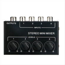 4-Kanal-Passiv-Stereo-Mixer, Mini-Audio, tragbar, mit extrem niedrigem Rauschen für Live-Studio