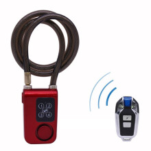 Fahrradschloss mit Funkfernbedienung, Diebstahlsicherung, Vibrationsalarm, Codekette für Elektromotorräder, Rot