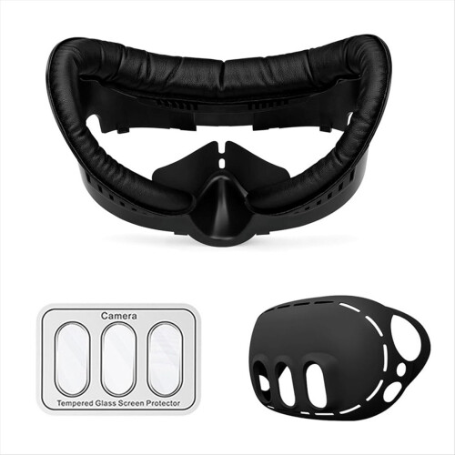 Interface Set for 3 Accessories, PU Foam Face Cover, Silicone Shell Protective, Camera Lens Protector 1