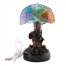 Mushroom Modern Table Night Lamp Stained Plant Series Use with USB Jack Power on for Bedroom Decoration
