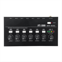 MX600 Ultra-Rauschender 6-Kanal-Line-Mixer mit Stereo-/Single-Track-Umschaltung und Mikrofonvorverstärker