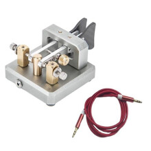 Automatic Morse Dual-Paddle Telegraph Key CW for Ham Radio Users Amateur HAM RADIO Paddle Silver