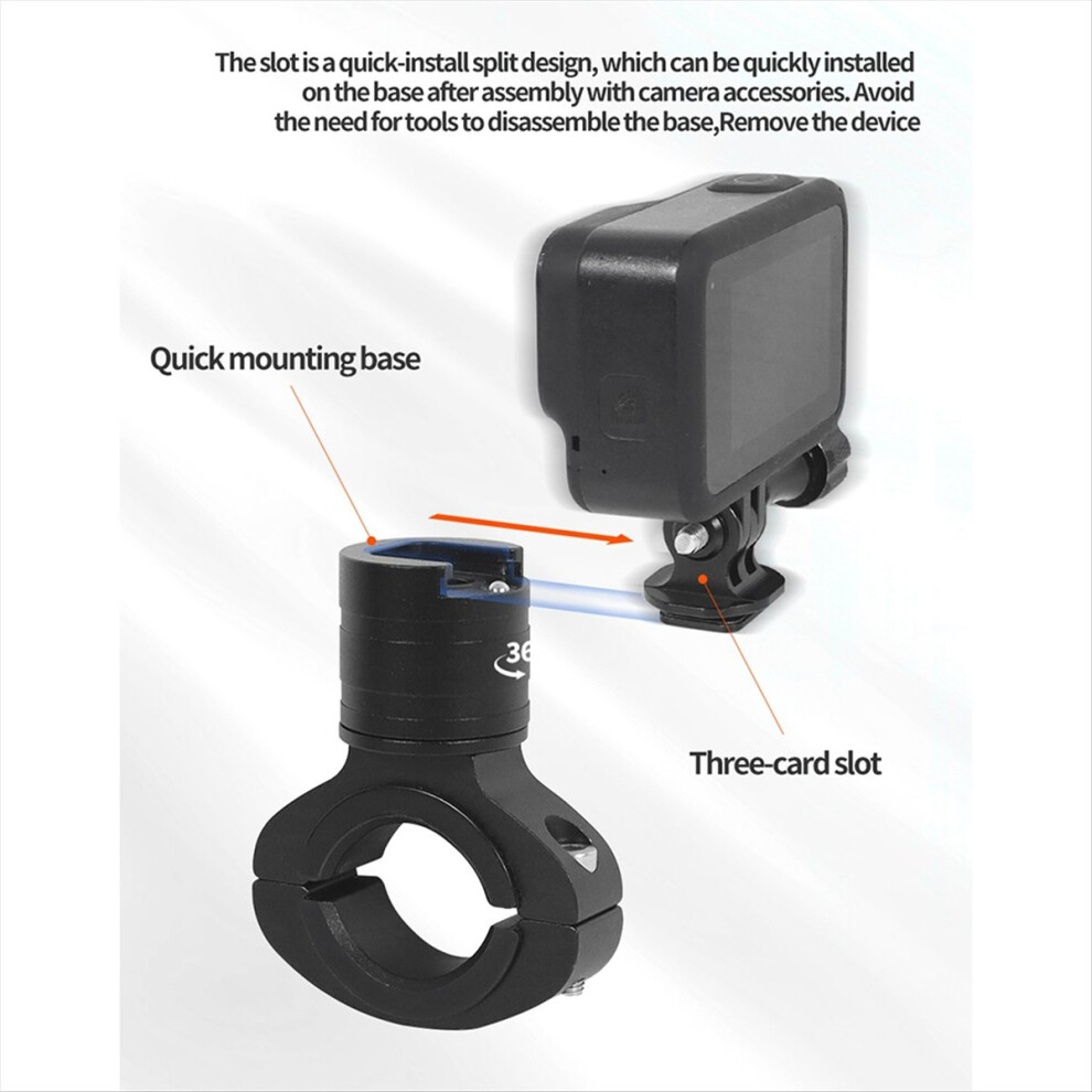 For Gopro12 Cameras 360 Rotation Quick Disassembly Metal Handlebar Pipe Clamp Installation Fixing Bracket,B 4854171104298