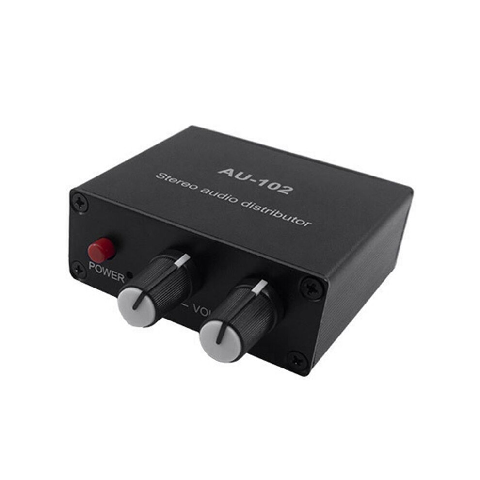 Audio Distributor Stereo Mixer 1 Input 2 Output Multi-Channel Splitter For Power Amplifier Active 4854171192936