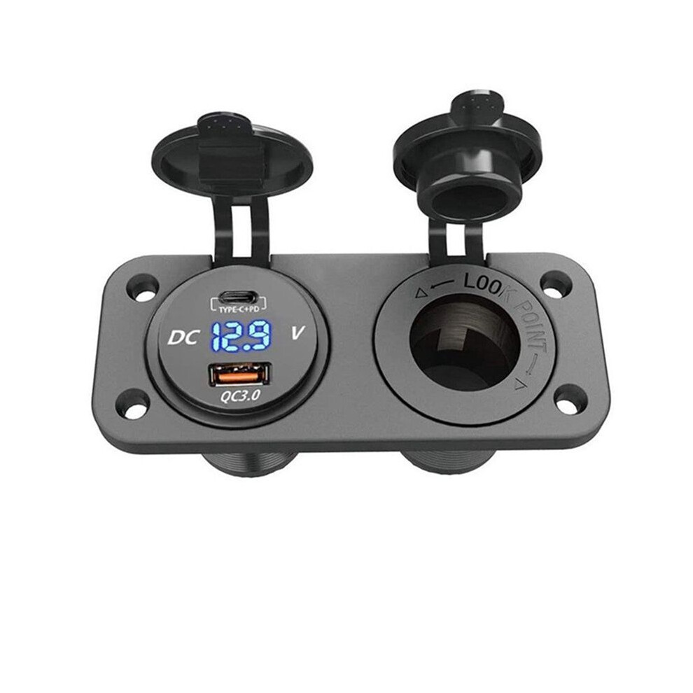 12V Usb Type-C And Qc3.0 Car Port Outlet Charger Socket Charging For Marine Boat 4854171177216