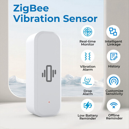 Zigbee Smart Vibration Sensor Detection Tuya Life APP Notification Real-Time Motion Alarm Home 2