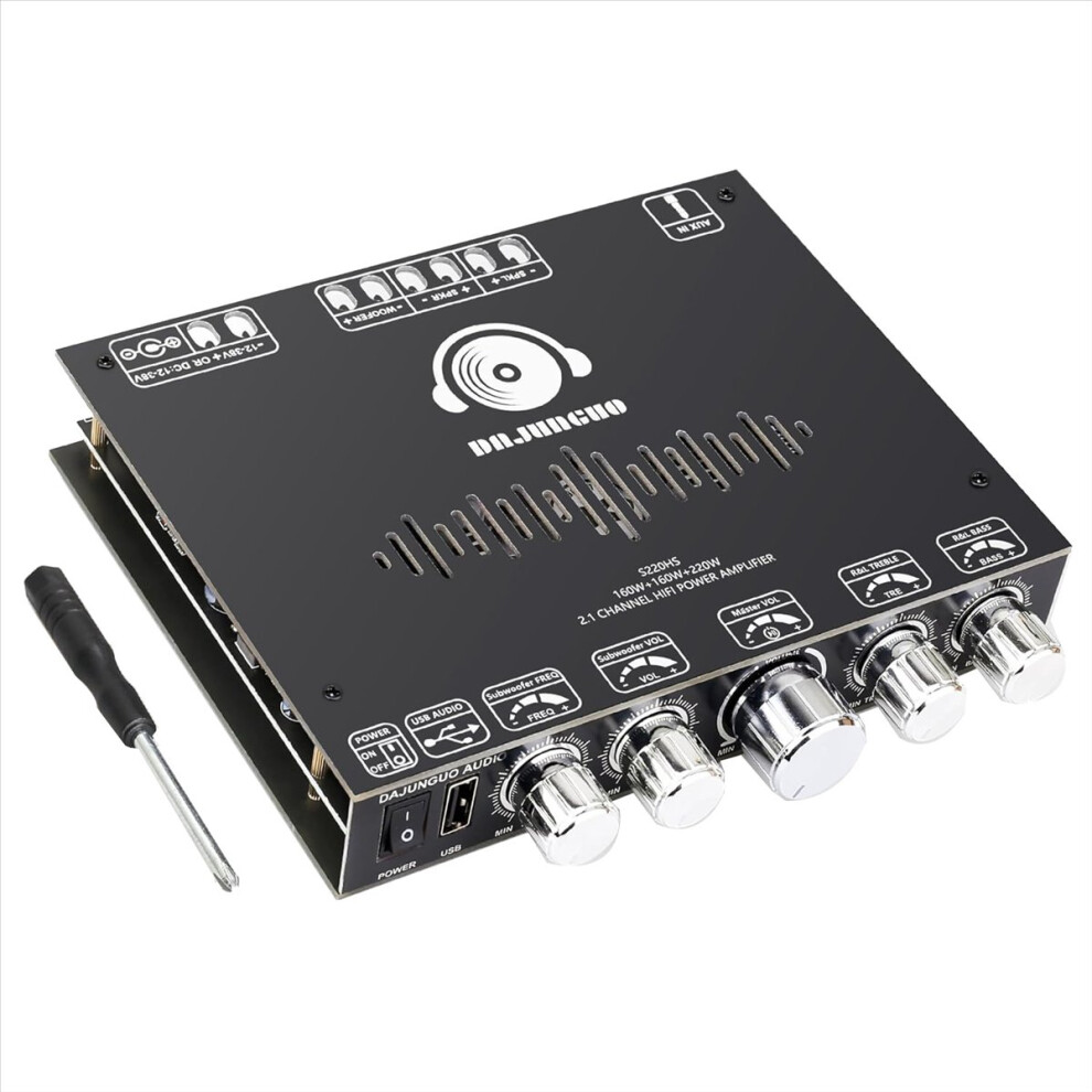 S220hs Bluetooth Power Amplifier Board, 2.1 Channel Tda7498e 160Wx2+220W, 12V-38V Audio Module 4854171103437