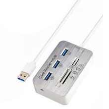 7-in-1-Dockingstation mit 3 USB-3.0-Anschlüssen, 4 Kartenlesern für Micro-SD-, M.2- und MS-Karten, USB-Sticks, Laptop, PC, Maus und Tastatur
