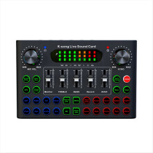 F007C Englische Version Professioneller, praktischer, kompakter Desktop-Gesangs-Soundkartenmischer für Live-Auftritte