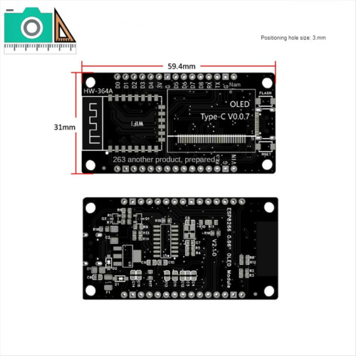 ESP8266 Entwicklungsboard mit 0,96 Zoll OLED-Display, CH-340, ESP-12E WLAN-Modul für IDE/Micropython-Programmierung 1