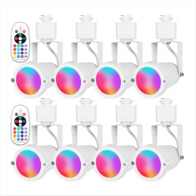 White Single RGBW Track Light 90-265V 3-Wire Head Waterproof IP65 with Colorful Remote Control for Bar