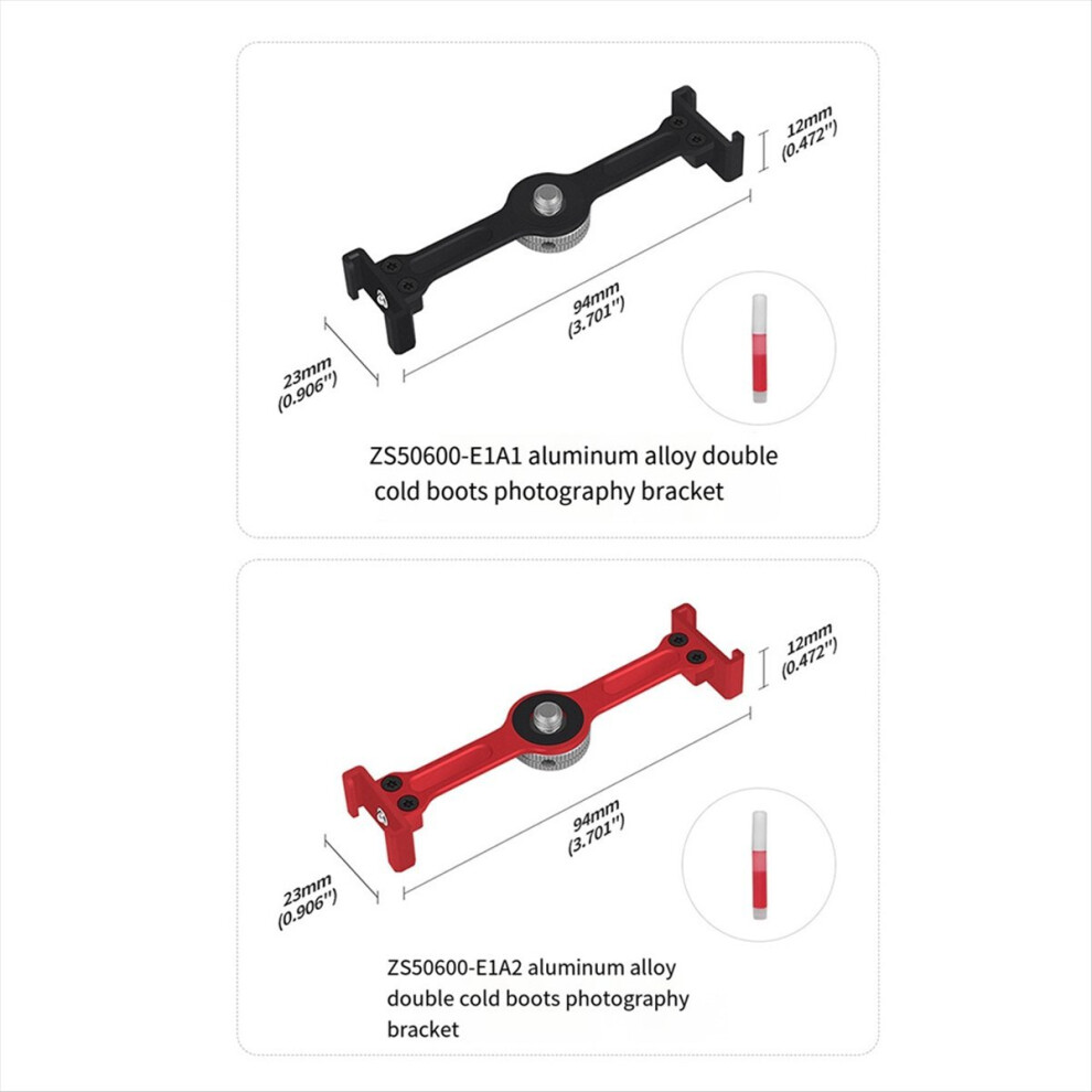 Cold Shoe Vlog Extension Bar Mount Adapter 1/4In Screw For Action Camera Bracket Led Mic Tripod Stand Single Light/Black 4854171147639