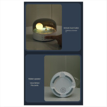 Night Light Bluetooth Speaker Bedside Lamp Moon Atmosphere 2 in 1 Music Rechargeable LED Lamps-A