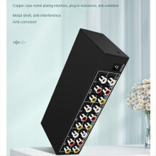 Composite-AV-Switch-Splitter (4 Eingänge, 2 Ausgänge, analoges Video, C-4x2) mit Fernbedienung für DVD-Player und Fernseher (EU-Stecker)