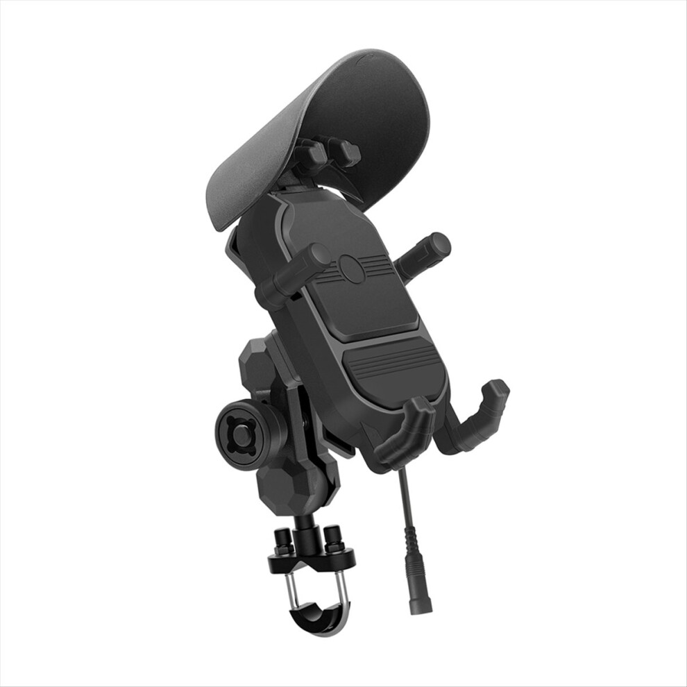 Motorcycle Handlebar Phone Mount With 15W Wireless Charger & Vibration Dampener, Anti-Theft, Adjustable Holder 4854171116536