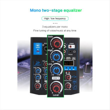 5-Kanal-USB-Audiomixer mit drahtlosem Mikrofon, Studio-Sound, Bluetooth-Aufnahme, DJ-Konsole, Mischen für Karaoke