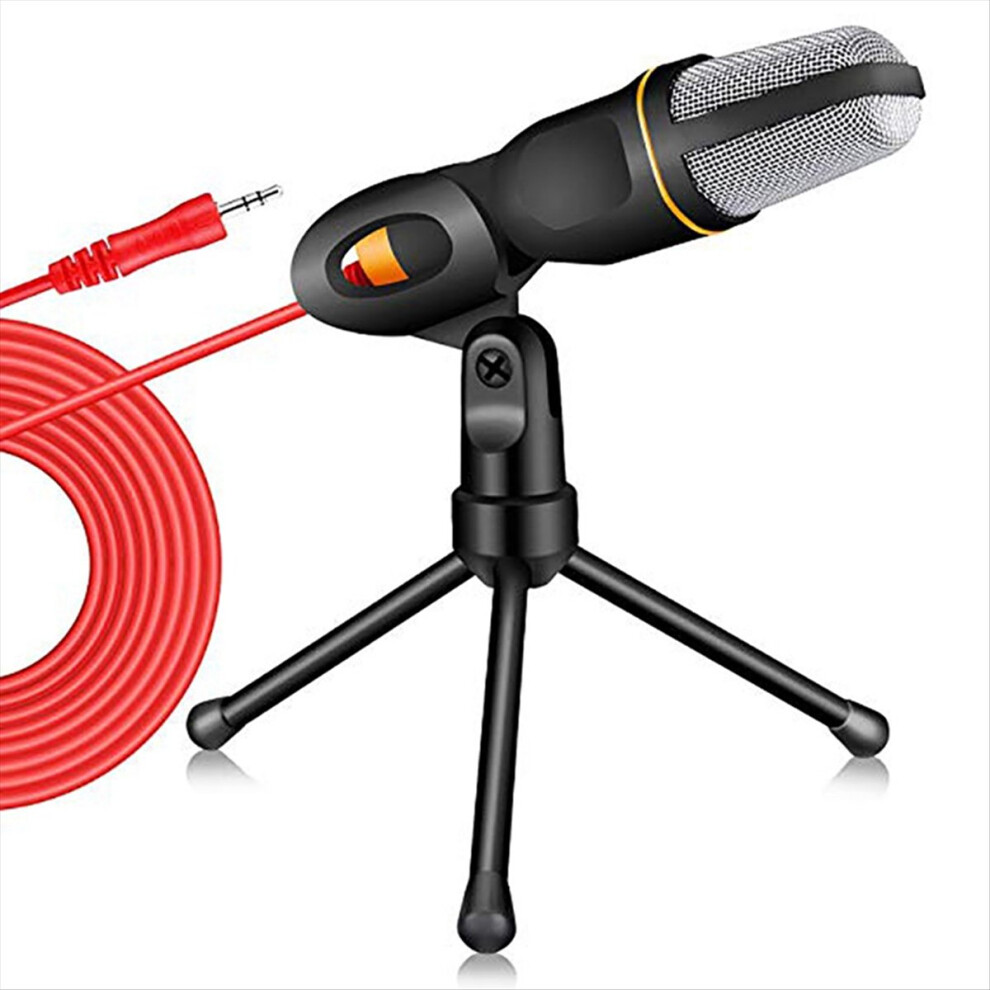 666 Professional 3.5Mm Microphone Wired Home Aux Audio Stereo Desktop Tripod Mic Set For Pc Phone Karaoke- Black 4854171104953