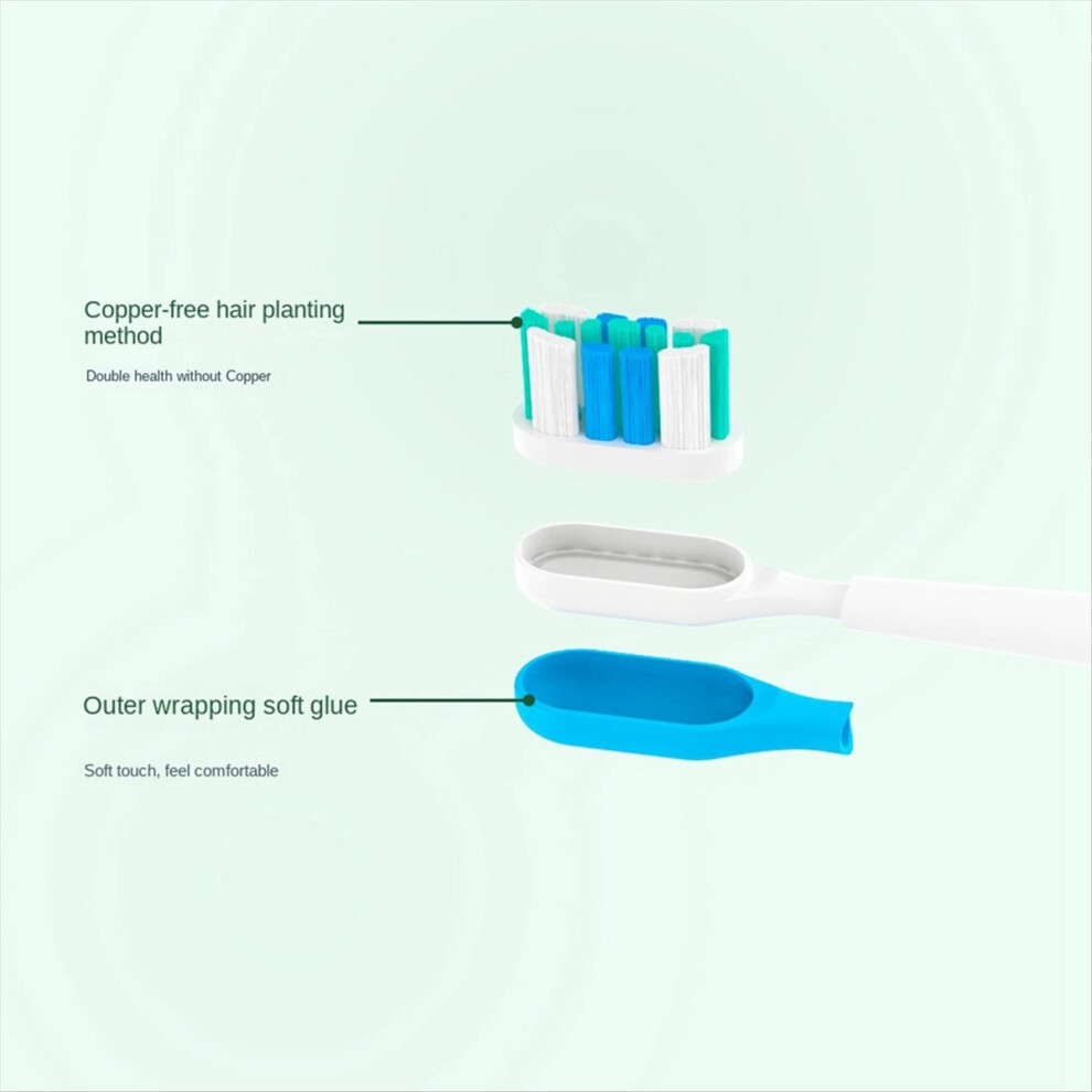 Exogio Grey 10Pcs Suitable For Electric Toothbrush Head Lftb01-P Soft Bristle Cushioning Cleaning Brush Head