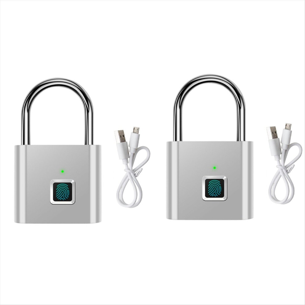 Fingerprint Padlock, Portable Anti-Theft Usb Charging Lock For Lockers, Suitcases, Backpacks Etc Can 4854171116321