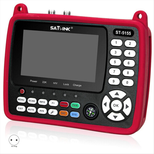 -5155 DVB-S2+DVB-C+DVB-T2 Combo MPEG4 265 Satellitensignalfinder 4,3-Zoll-Bildschirm EU-Stecker 1