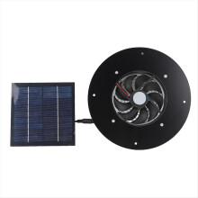 Solar Panel Fan Kit 10 Inch Round Ventilation Case Exhaust for Chicken Coop Greenhouse Shed Dog Kennel