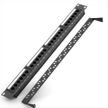 24-Port CAT6 UTP RJ45 Patchpanel, 19 Zoll, 1 HE Kabelrahmen, Frontplatte, Rackmontage, 50 HE, vergoldet, Rückseite