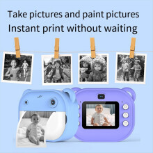 Kinder-Druckkamera mit Dual-Kamera (240 MP, 1080p), One-Touch-Druckfunktion und 2 Rollen 57x25mm Fotopapier (rosa)