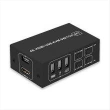-Kompatibler KVM-Switch, gemeinsam genutzter Laptop-Vier-Port-Konverter (4 Eingänge, 1 Ausgang), USB-Maus, Tastatur, Monitor