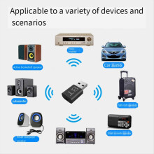 3Pcs 2 in 1 USB Bluetooth 5.0 Audio Receiver Transmitter Adapter with 3.5mm Cable Plug and Play