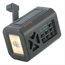 Solarbetriebenes Kurbelradio mit NOAA-Warnfunktion, tragbarem SOS-Notruf, AM/FM-Taschenlampe und Leselampe