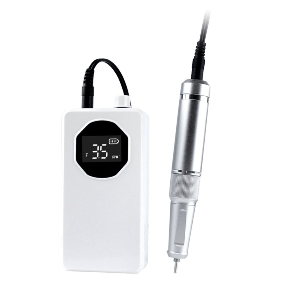 Photos - Nail Care Kit Nail Polish Machine, Manicure Polisher, Portable Rechargeable Home 2-In-1 Tool White