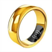 Smart Ring Gesundheitsmonitor für Männer und Frauen Bluetooth Blutdruck Herzfrequenz Schlaf IP68 Wasserdicht (Gold)