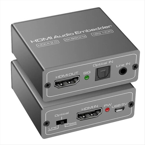 -Compatible Audio Converter 4K 60Hz Extractor Adaptor Video Splitter Embedder Adapter