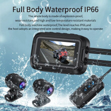 V9 Motorrad-Dashcam WiFi 1080P Front- und Rückkamera, wasserdichter Videorekorder mit Parkmonitor A